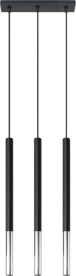 Závěsné svítidlo v černo-stříbrné barvě Nice Lamps Asarot 3L Nice Lamps