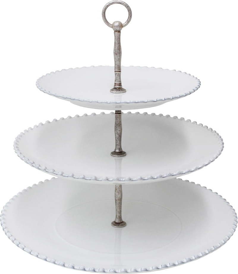 Bílý kameninový etažér Costa Nova Pearl