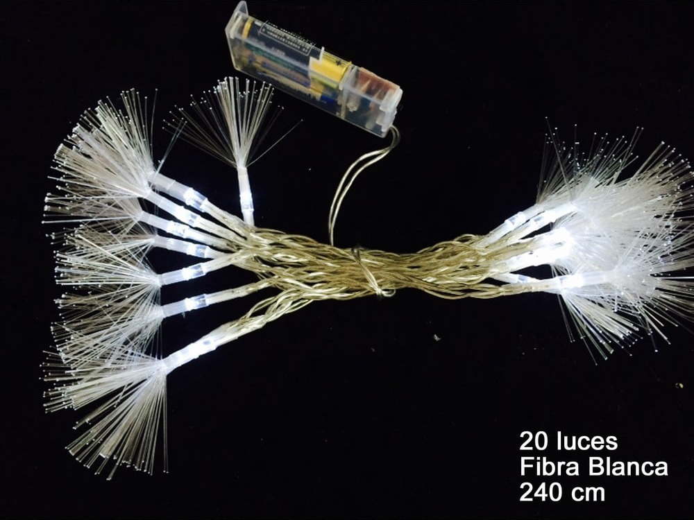 Bílý světelný LED řetěz Unimasa Fibra Óptica
