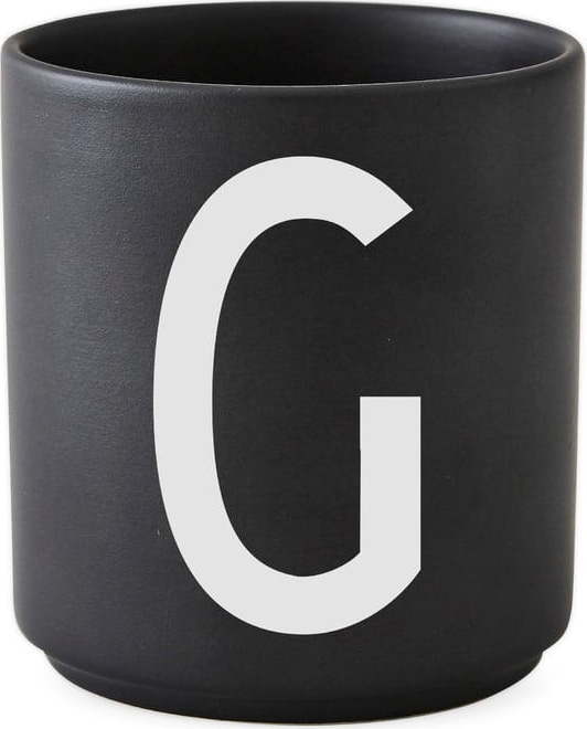 Černý porcelánový šálek Design Letters Alphabet G