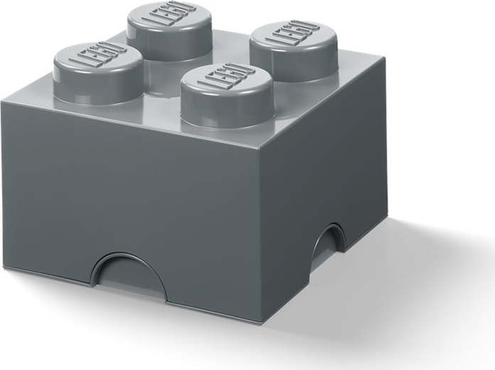 Dětský tmavě šedý úložný box LEGO® Square LEGO