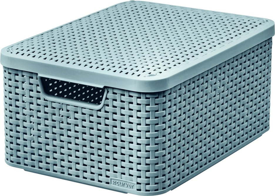 Modrý úložný box s víkem Curver Style