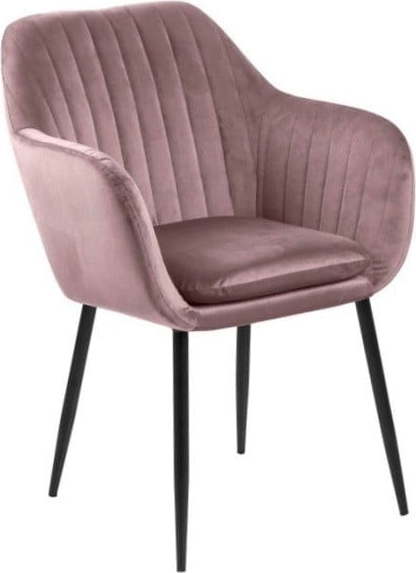 Růžová jídelní židle s kovovým podnožím loomi.design Emilia loomi.design