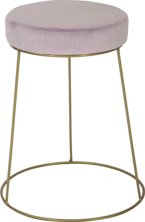 Růžová stolička s železnou konstrukcí ve zlaté barvě Mauro Ferretti Ring Mauro Ferretti