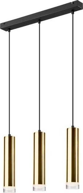 Závěsné stropní svítidlo pro 3 žárovky v černo-zlaté barvě LAMKUR Diego LAMKUR