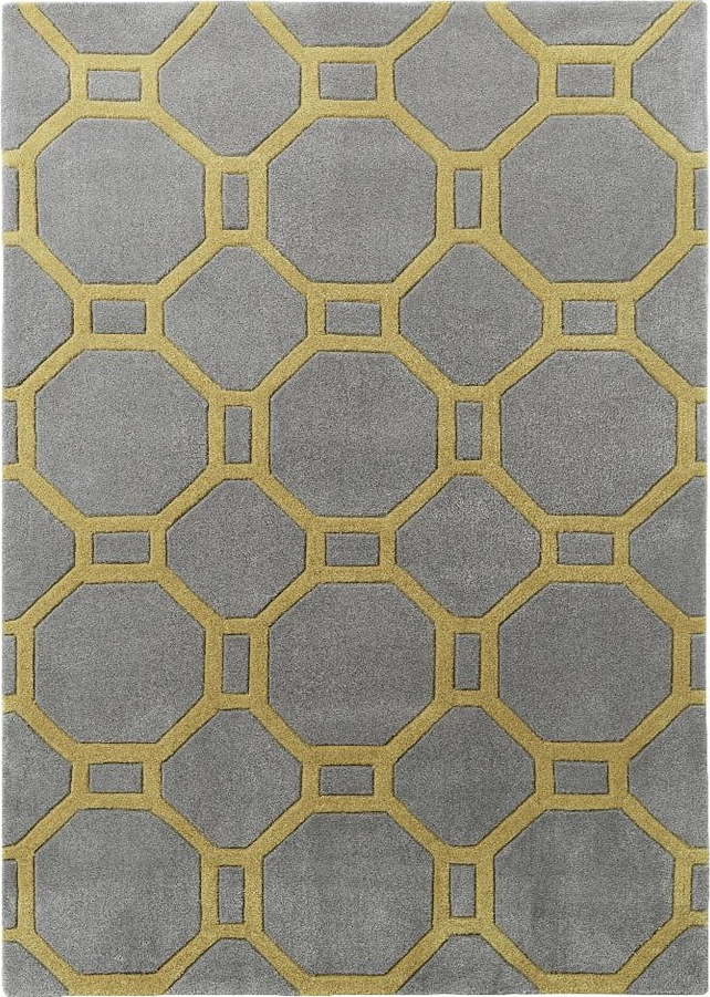 Žluto-šedý koberec Think Rugs Tile