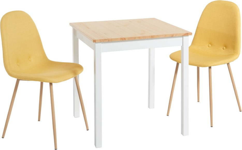Žlutý jídelní set loomi.design se stolem Sydney a židlemi Lissy loomi.design