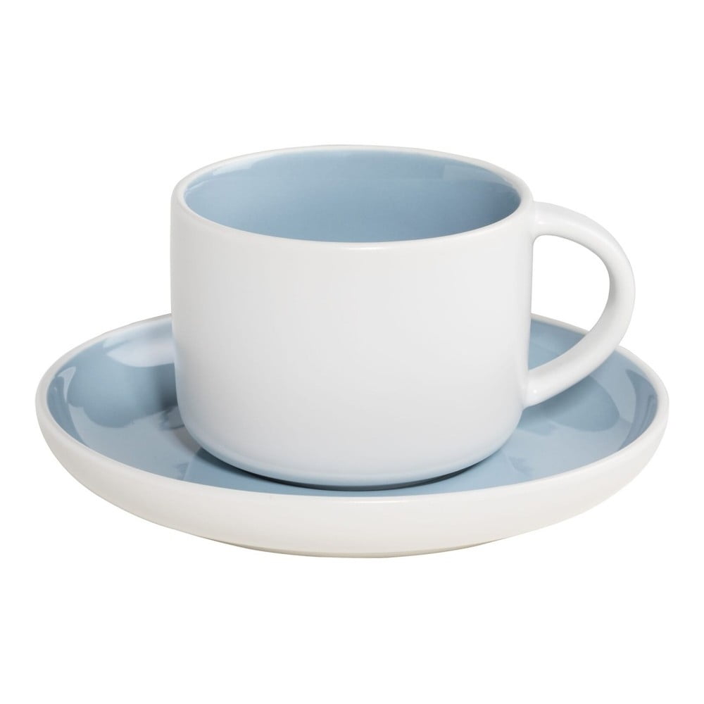 Bílo-modrý porcelánový hrnek s podšálkem Maxwell & Williams Tint