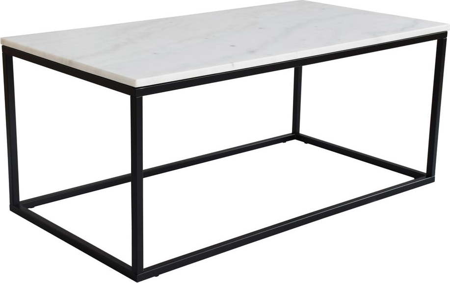 Bílý mramorový konferenční stolek s podnožím v černé barvě RGE Marble RGE