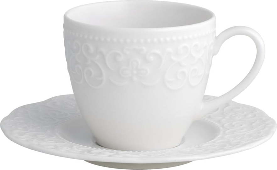 Bílý šálek na čaj s podšálkem Brandani Gran Gala Brandani