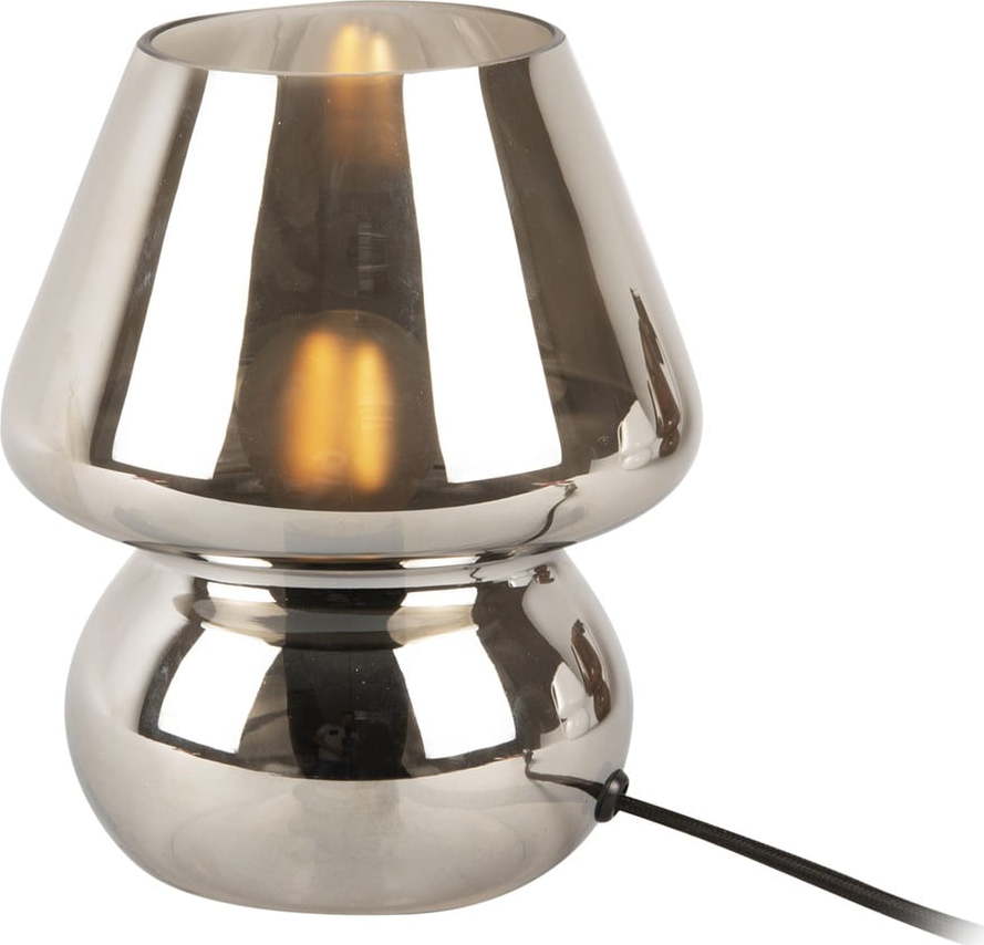 Skleněná stolní lampa ve stříbrné barvě Leitmotiv Glass