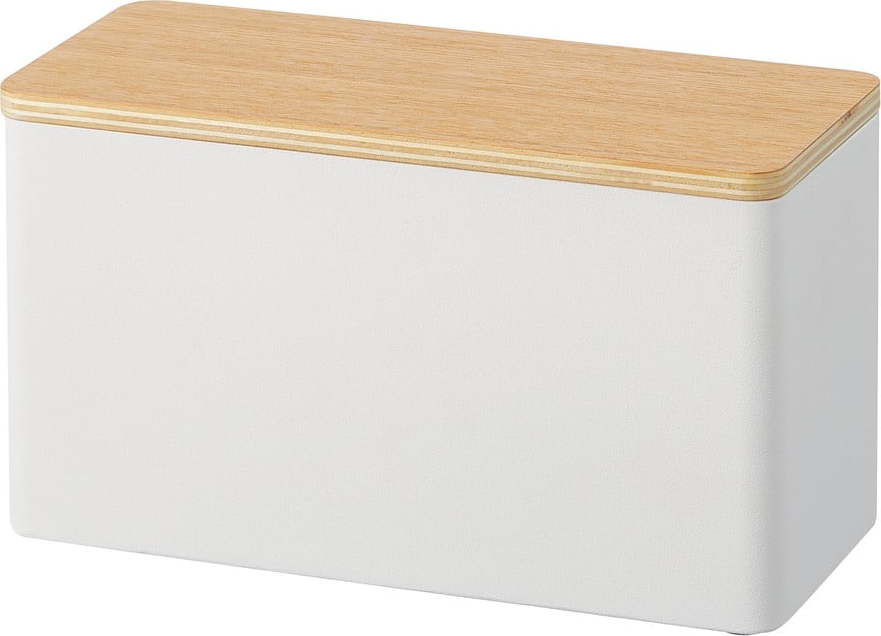 Bílý organizér s víkem z překližky Yamazaki Rin YAMAZAKI