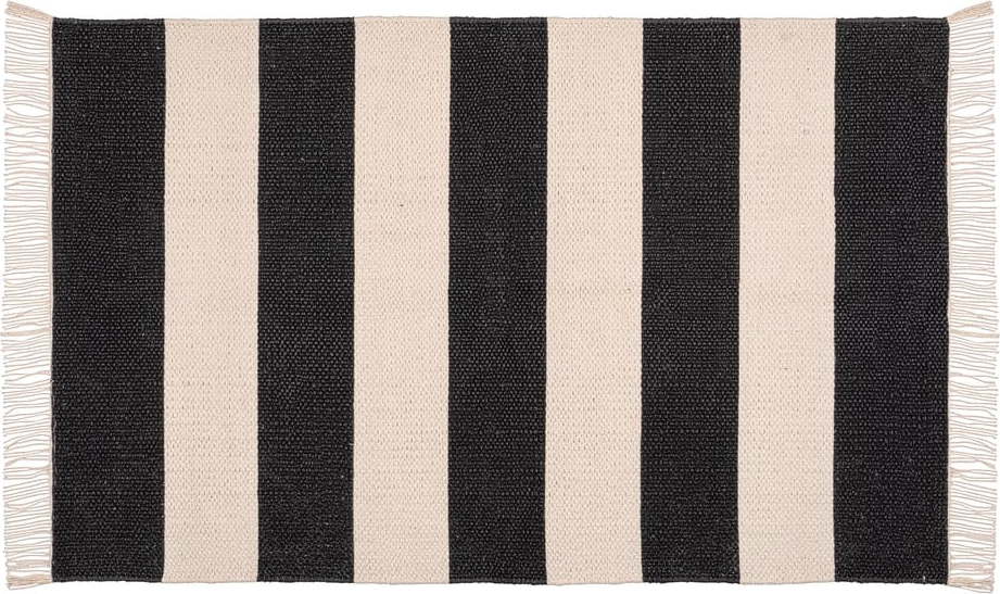 Černo-béžová koupelnová podložka z recyklované bavlny Wenko Kasi