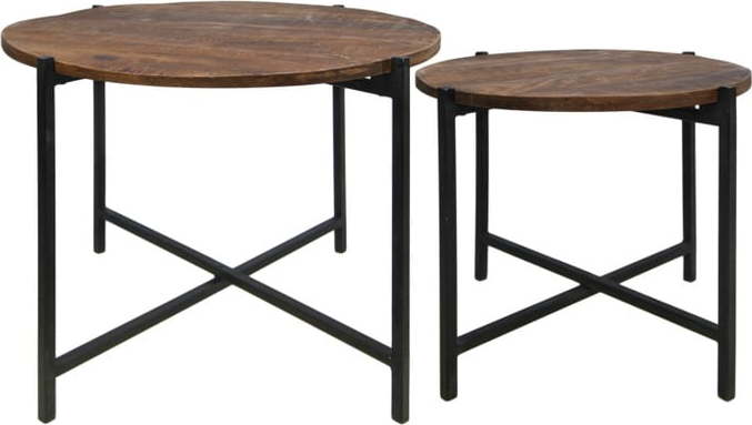 Sada 2 konferenčních stolků z neopracovaného mangového dřeva HSM collection Nordic HSM collection