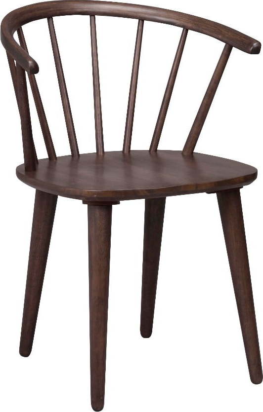 Tmavě hnědá jídelní židle ze dřeva kaučukovníku Rowico Carmen Rowico