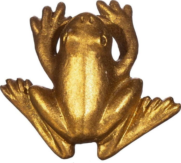 Cínová úchytka na šuplík ve zlaté barvě Sass & Belle Frog Sass & Belle