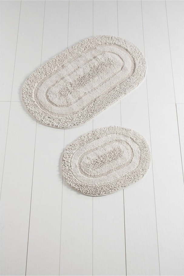 Sada 2 bílých koupelnových bavlněných předložek Carrie Mismo Chilai Home by Alessia