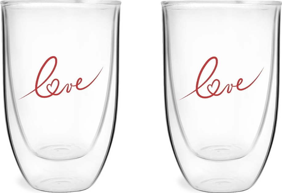 Sada 2 dvoustěných sklenic s potiskem Love Vialli Design