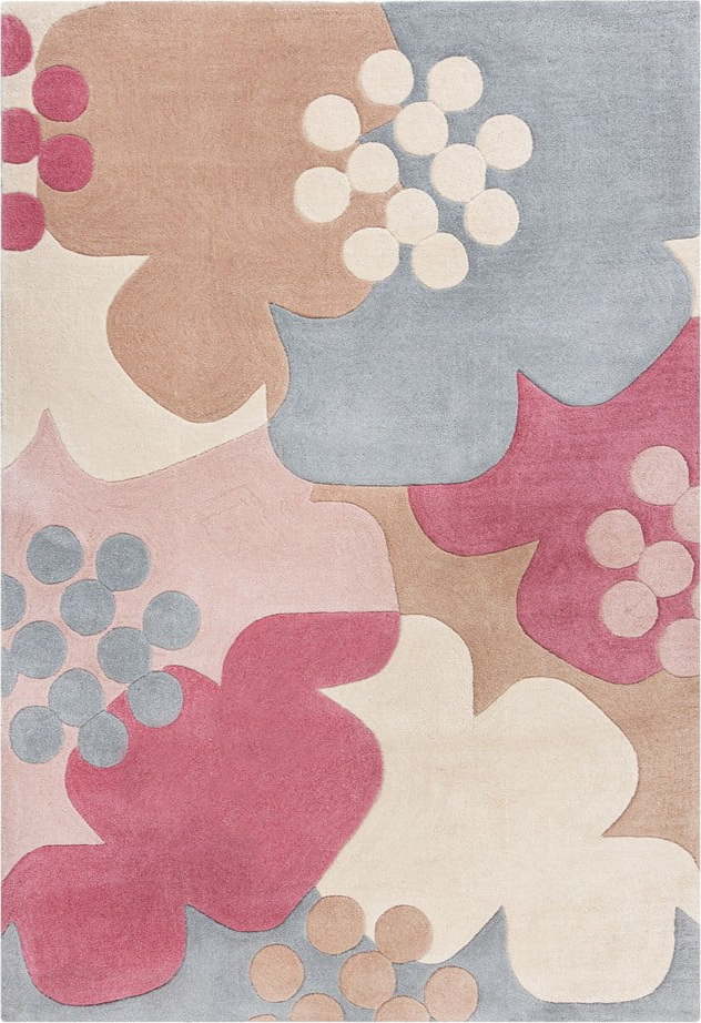 Šedo-růžový koberec Flair Rugs Retro Floral