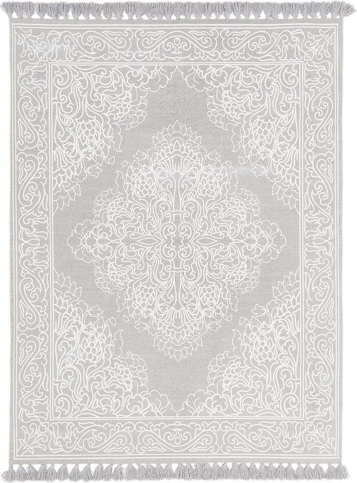 Šedý ručně tkaný bavlněný koberec Westwing Collection Salima