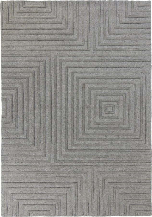 Šedý vlněný koberec Flair Rugs Estela