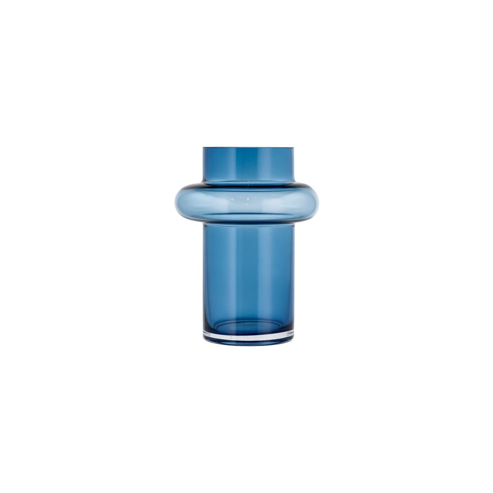Tmavě modrá skleněná váza Lyngby Glas Tube