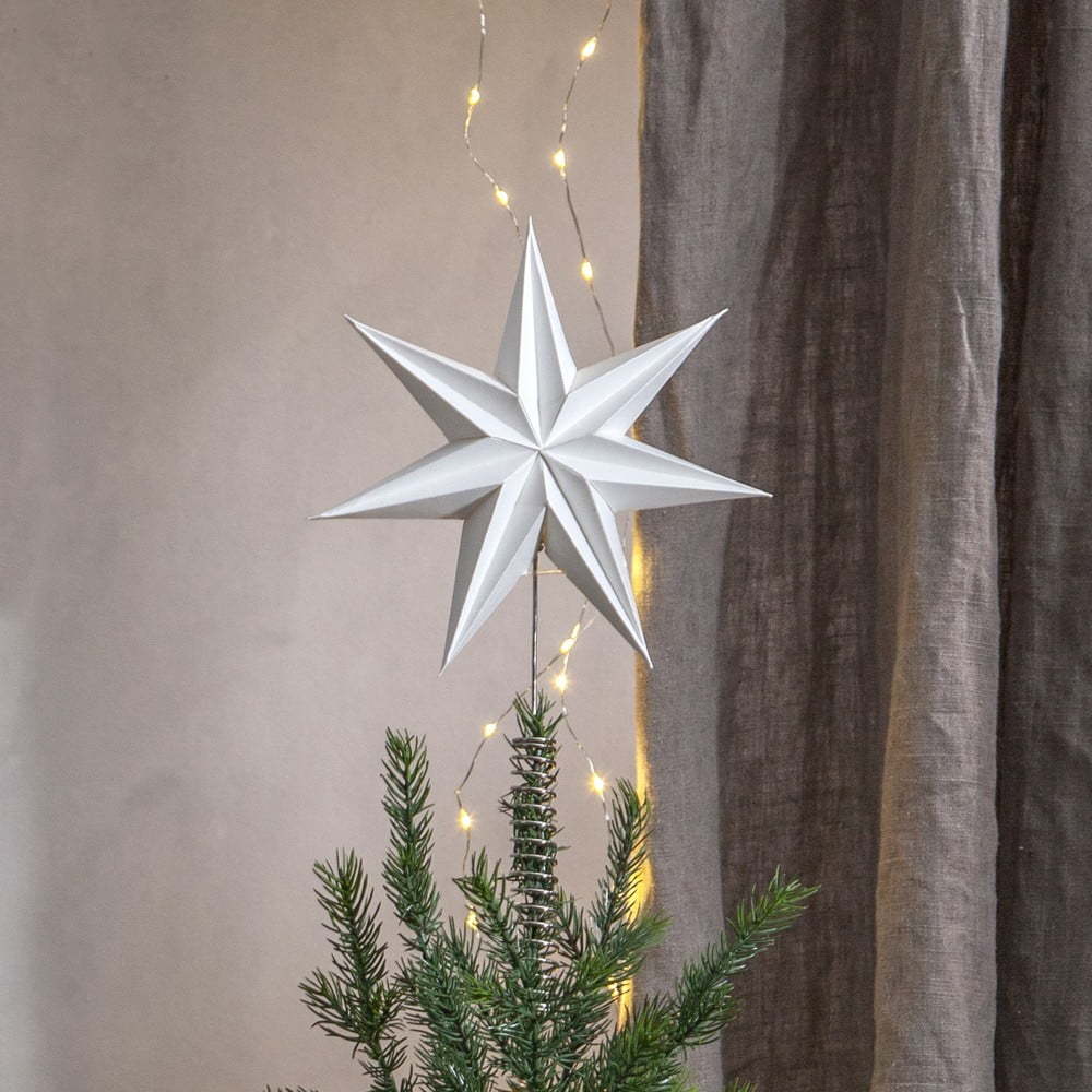 Bílá světelná špička na vánoční stromek Isa - Star Trading Star Trading