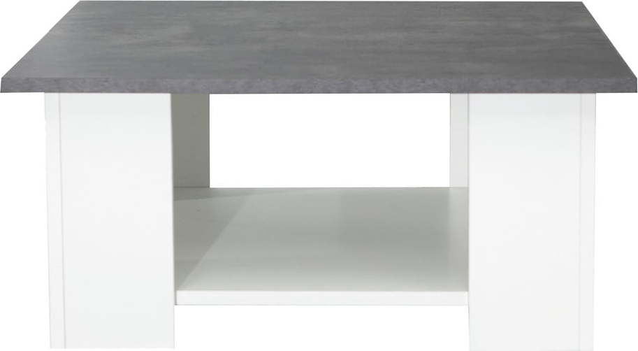 Bílý konferenční stolek s deskou v dekoru betonu 67x67 cm Square - TemaHome France TemaHome France