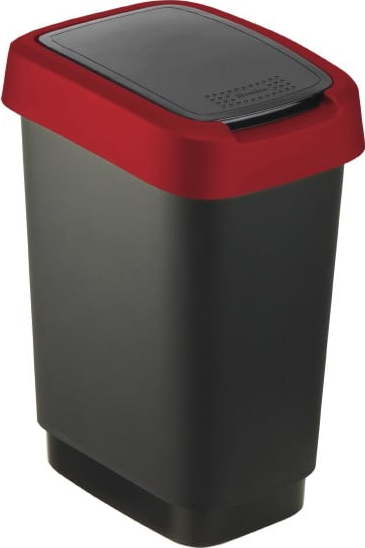 Červeno-černý odpadkový koš z recyklovaného plastu 10 l Twist - Rotho ROTHO