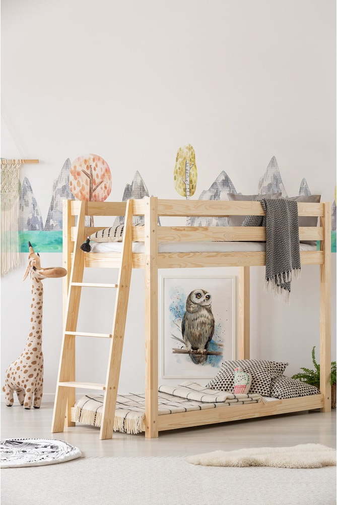 Patrová dětská postel z borovicového dřeva 90x190 cm CLPB - Adeko Adeko