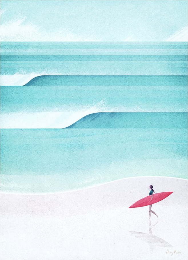Plakát 30x40 cm Surf Girl IV - Travelposter Travelposter