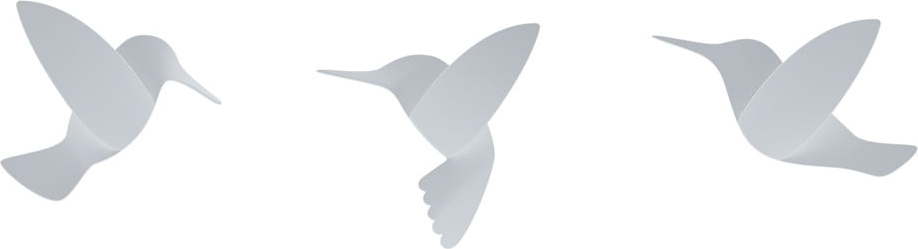 Sada 3 bílých 3D nástěnných samolepek Umbra Hummingbird Umbra