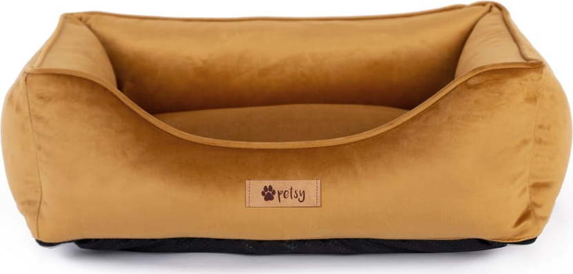Sametový pelíšek ve zlaté barvě 55x42 cm Royal - Petsy Petsy