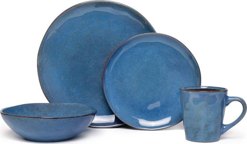 Tmavě modrá kameninová jídelní sada 16 ks Glosia - Bonami Selection Bonami Selection