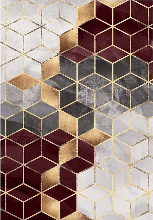 Vínový koberec 140x80 cm Optic - Rizzoli Rizzoli
