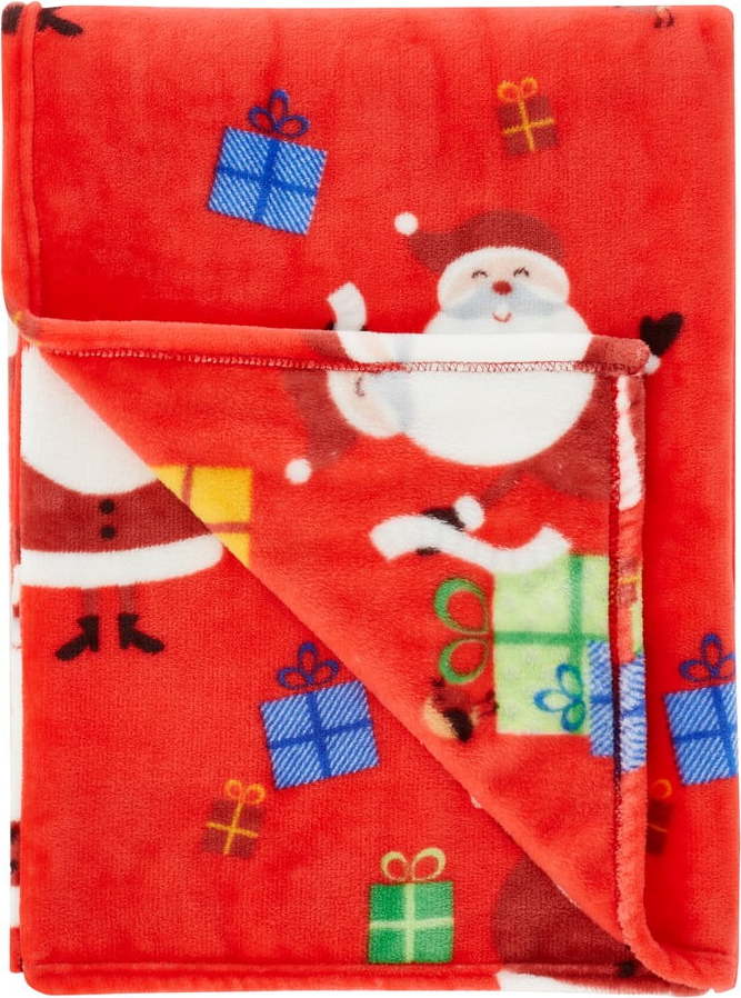 Červená dětská deka 170x130 cm Santa's Christmas Presents - Catherine Lansfield Catherine Lansfield