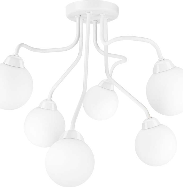 Bílé stropní svítidlo se skleněným stínítkem - LAMKUR LAMKUR