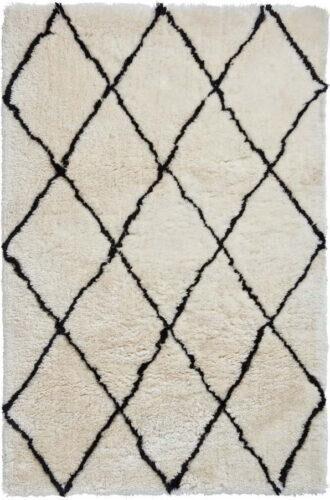 Krémově bílý koberec s černými detaily Think Rugs Morocco