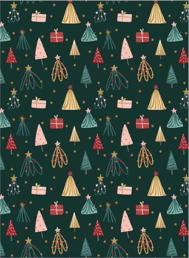 5 archů balícího papíru eleanor stuart Christmas Trees no. 4