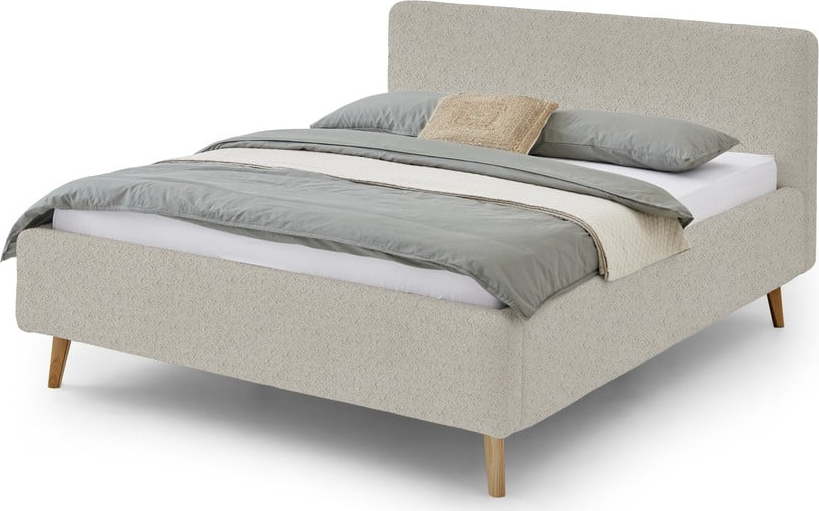 Béžová čalouněná dvoulůžková postel s úložným prostorem s roštem 160x200 cm Mattis - Meise Möbel Meise Möbel