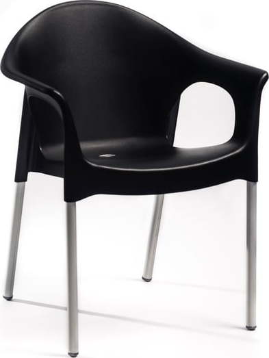 Černá plastová zahradní židle Lisa - Rojaplast Rojaplast