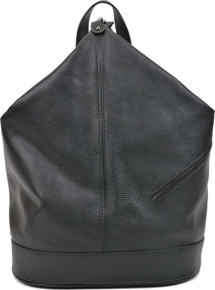 Černý kožený batoh Carla Ferreri Chic Carla Ferreri
