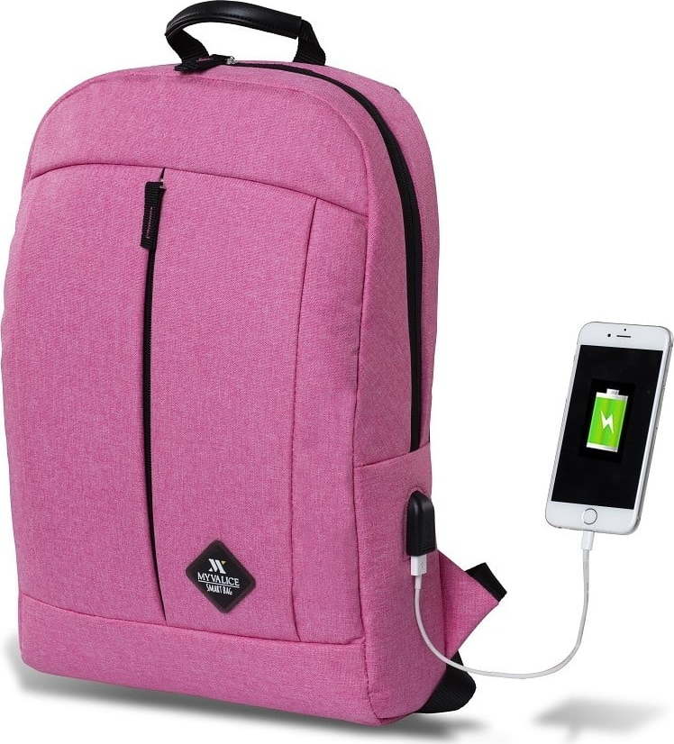 Fuchsiový batoh s USB portem My Valice GALAXY Smart Bag Myvalice