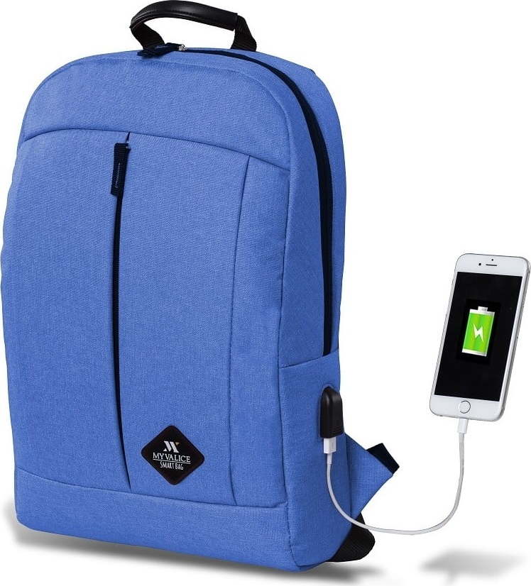 Modrý batoh s USB portem My Valice GALAXY Smart Bag Myvalice