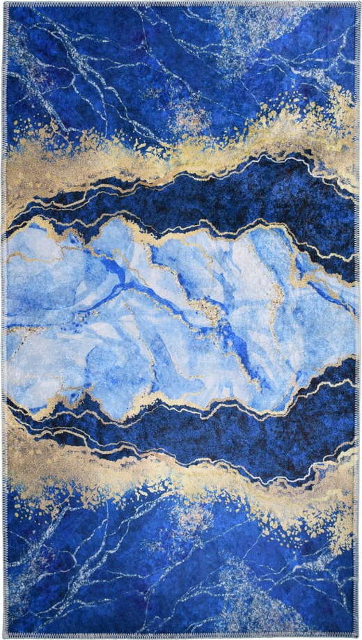 Modrý/ve zlaté barvě koberec 80x50 cm - Vitaus Vitaus