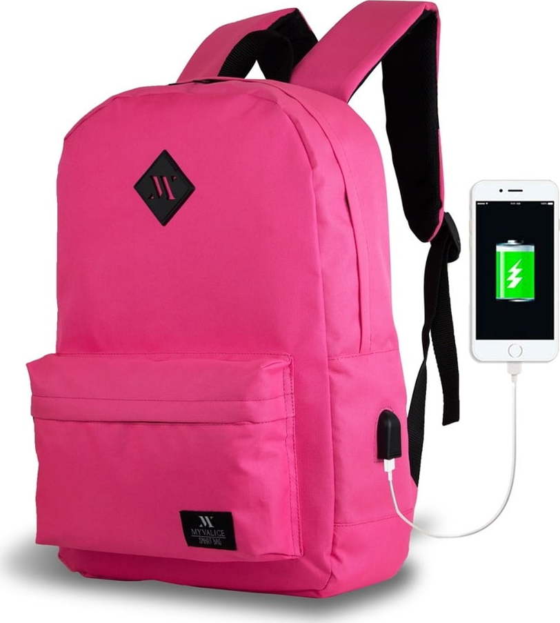 Růžový batoh s USB portem My Valice SPECTA Smart Bag Myvalice