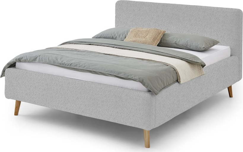 Šedá čalouněná dvoulůžková postel 140x200 cm Mattis - Meise Möbel Meise Möbel