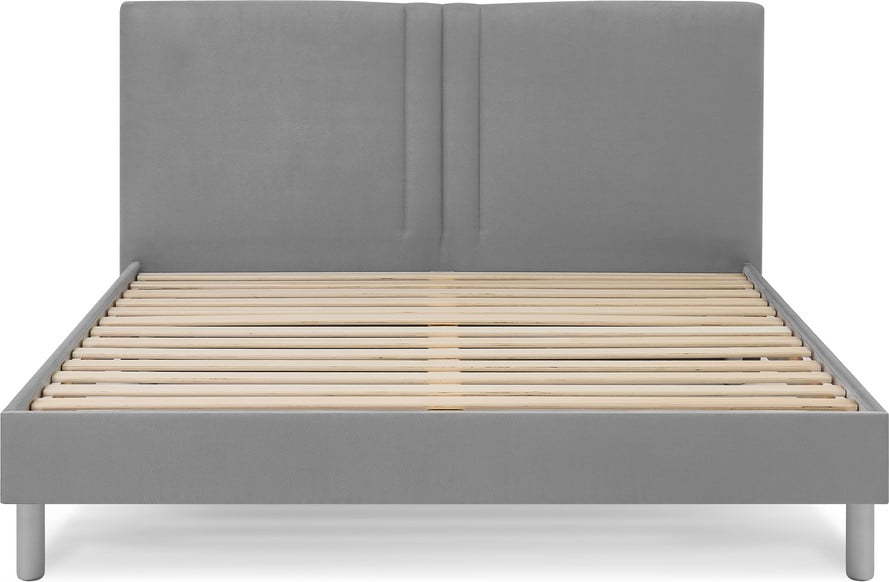Světle šedá čalouněná dvoulůžková postel s roštem 180x200 cm Kerry - Bobochic Paris Bobochic Paris