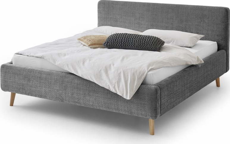 Tmavě šedá čalouněná dvoulůžková postel 160x200 cm Mattis - Meise Möbel Meise Möbel