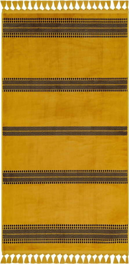 Žlutý pratelný koberec běhoun 300x100 cm - Vitaus Vitaus